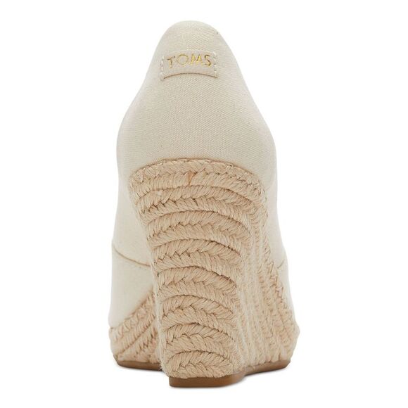 NWT TOMS Womens Beige Michelle Peep Toe Wedge Slip On Espadrille Shoes 10 - Picture 3 of 5